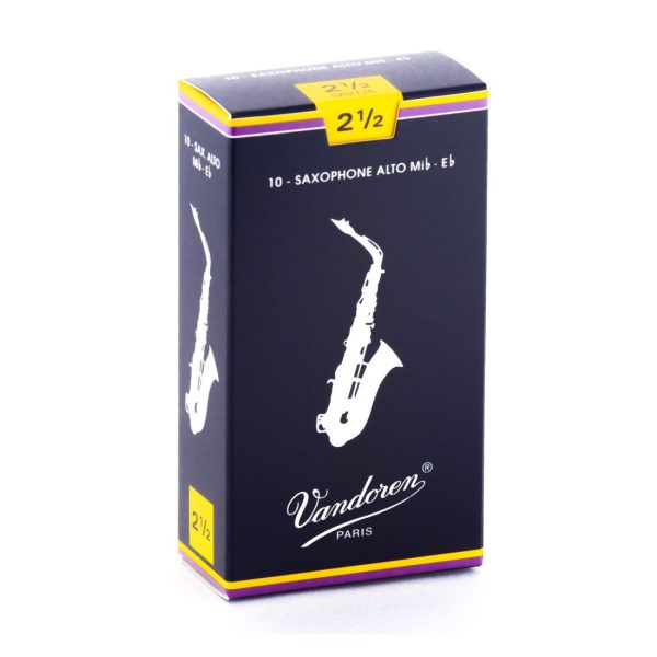 Caixa de Palhetas Saxofone Alto 2.5 Vandoren Mib-Eb Classic Blue 10 Unidades