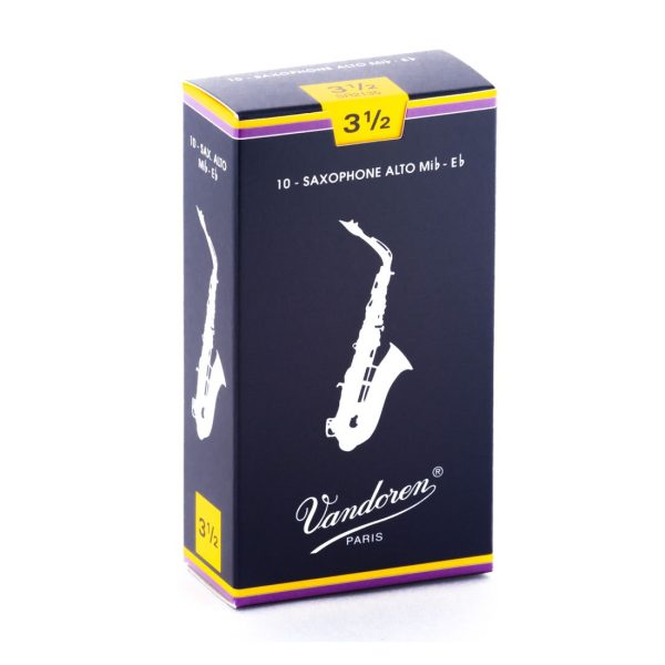Caixa de Palhetas Saxofone Alto 3.5 Vandoren Mib-Eb Classic Blue 10 Unidades