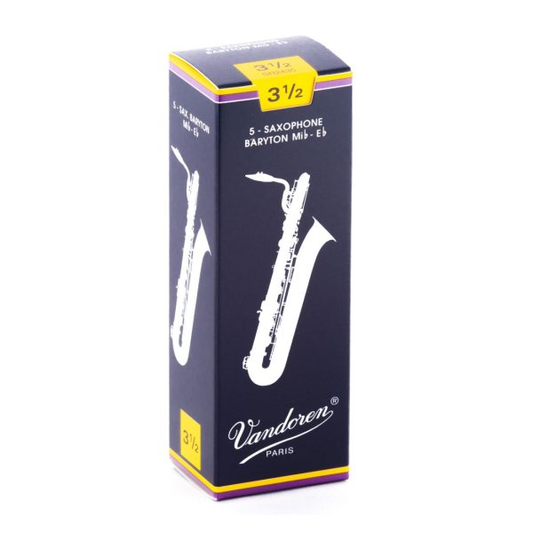 Caixa de Palhetas Saxofone Barítono 3.5 Vandoren Mib-Eb Classic Blue 5 Unidades