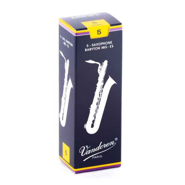 Caixa de Palhetas Saxofone Barítono 5.0 Vandoren Mib-Eb Classic Blue 5 Unidades
