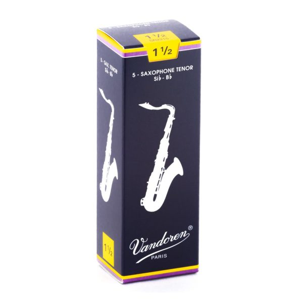 Caixa de Palhetas Saxofone Tenor 1.5 Vandoren Sib-Bb Classic Blue 5 Unidades