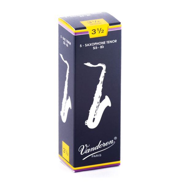 Caixa de Palhetas Saxofone Tenor 3.5 Vandoren Sib-Bb Classic Blue 5 Unidades