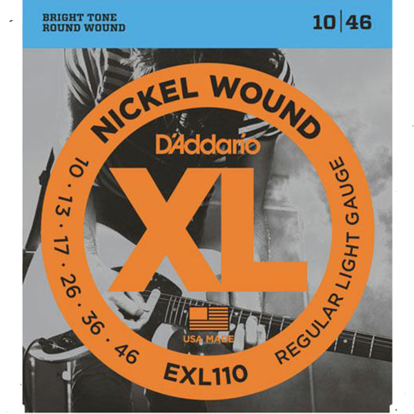 Jogo de Cordas 10-46 Guitarra Elétrica D´Addario EXL110 Round Wound