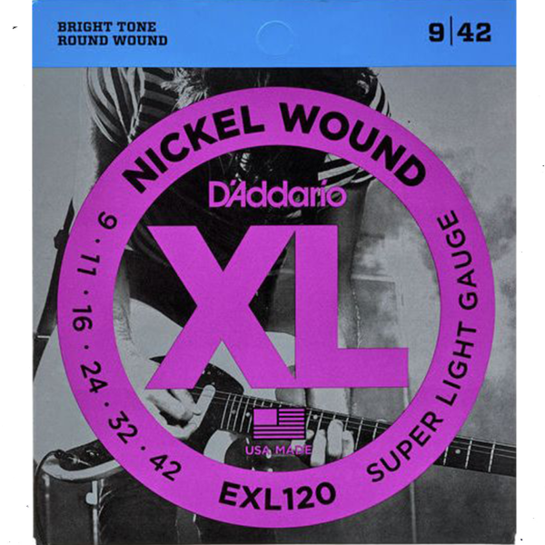 Jogo de Cordas 09-42 Guitarra Elétrica D´Addario EXL120 Round Wound