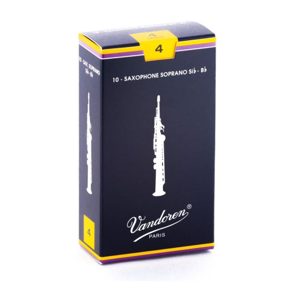 Caixa de Palhetas Saxofone Soprano 4.0 Vandoren Sib-Bb Classic Blue 10 Unidades